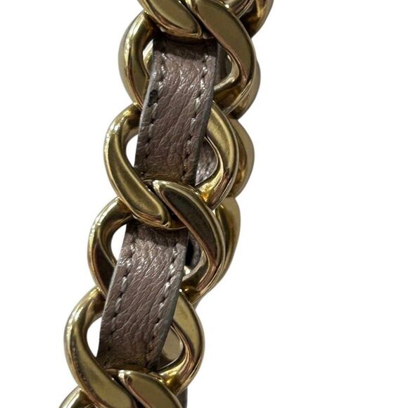 Marc Jacobs Olga Seventies Satchel Bag Women's Ivory Tan Leather Chain Strap - Picture 9 of 14